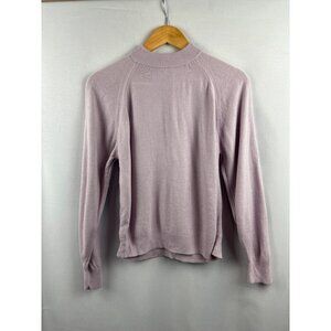 Women’s Designers Originals Petite Medium Mauve Long Sleeve Sweater with Back Zi